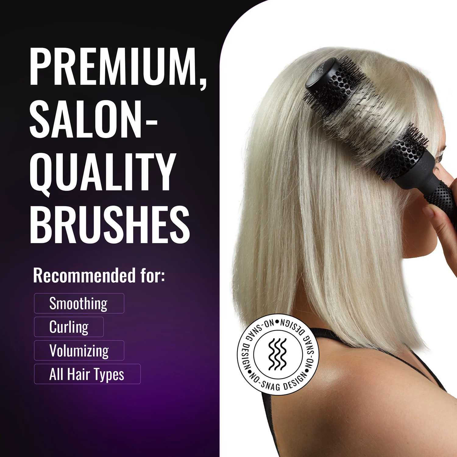 er43 Ionic Ceramic Round Hair Brush - Image 5