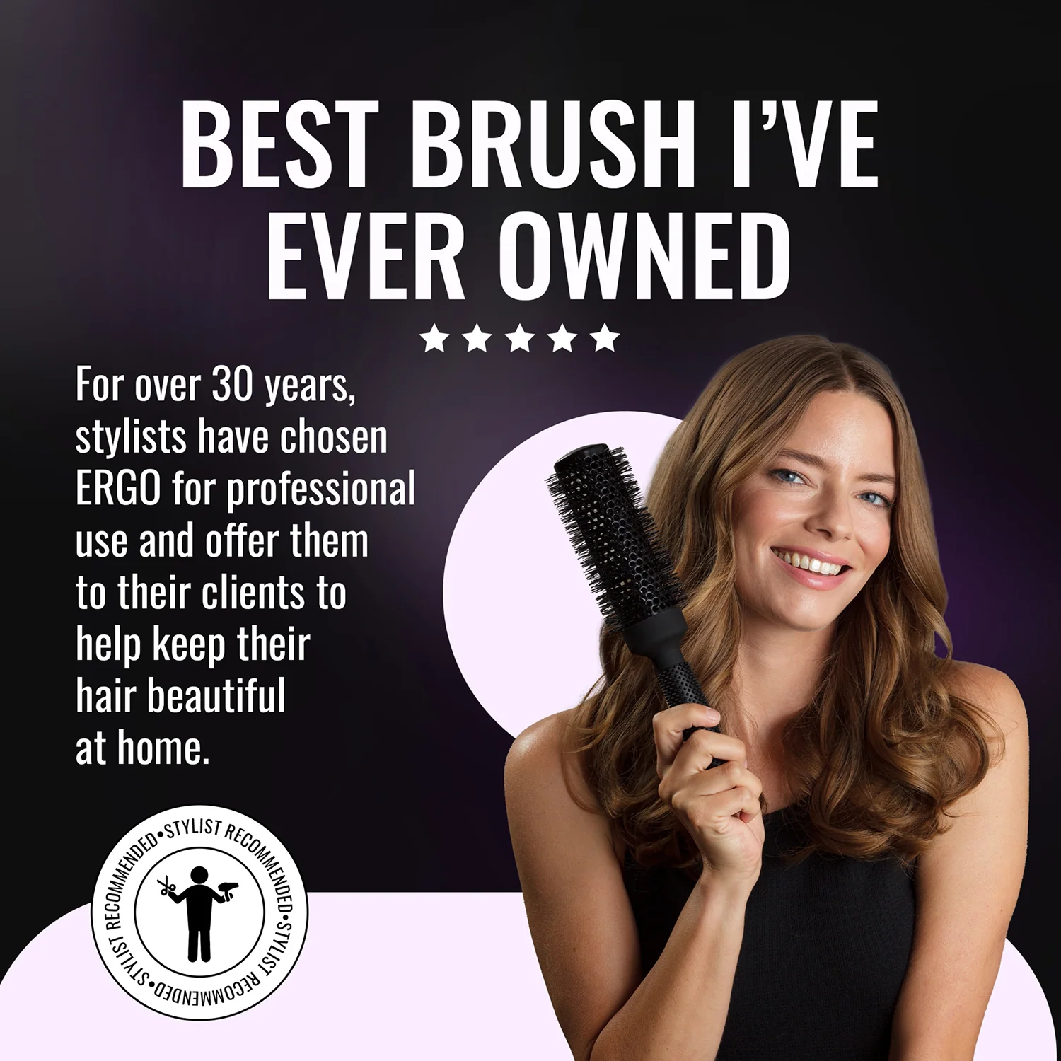 Pro er33 Ionic Ceramic Round Brush - Image 4