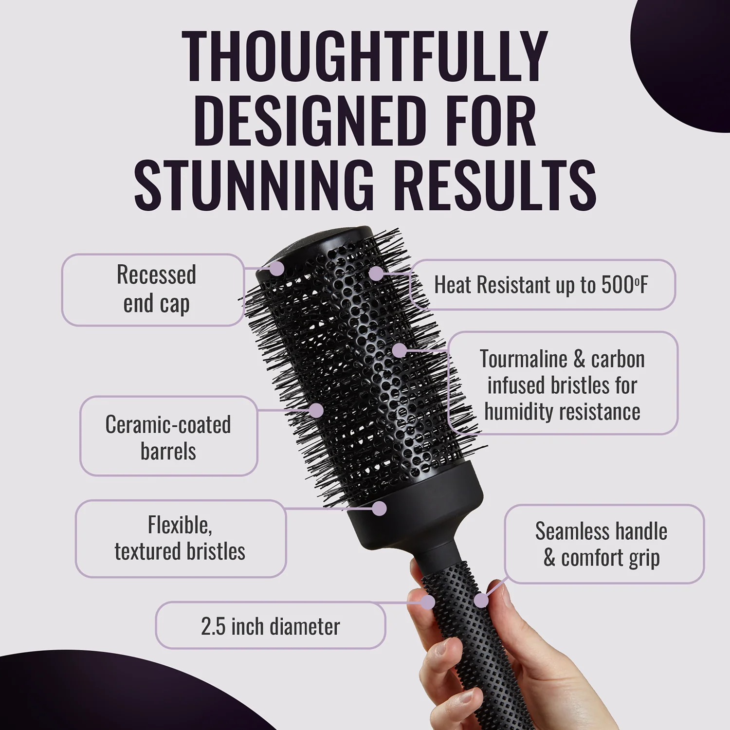 Pro er65 Ionic Ceramic Round Brush - Image 3